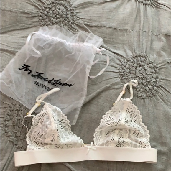 For Love And Lemons Other - For Love & Lemons SKIVVIES white lace bralette.